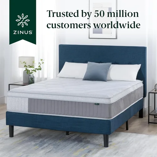 Miniatura 8 de Zinus Cool Support - Colchón híbrido de 12 pulgadas, espuma viscoelástica de gel refrescante, bobinas envueltas individualmente resistentes, alivio
