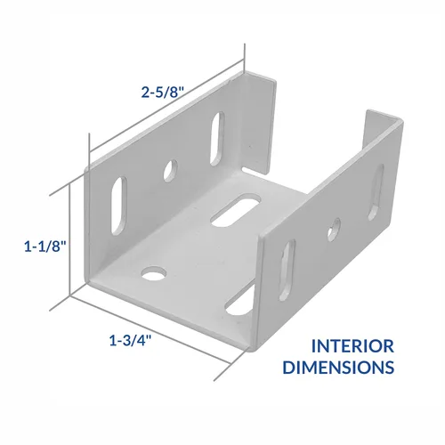 Miniatura 4 de Soporte de valla de aluminio resistente para panel de cercado de vinilo a conexión de poste, reemplazo de metal para soportes de plástico de 2.75