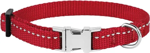 Miniatura 3 de CollarDirect Collar reflectante para perro o cachorro pequeño, mediano y grande con hebilla de liberación rápida, para machos y hembras, nailon Rojo