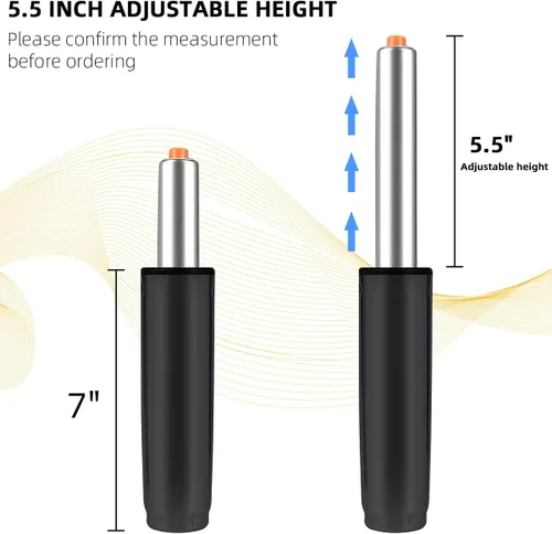 Miniatura 2 de PROFECTUS Repuesto de cilindro de gas para silla de oficina, pistón resistente clase 4, altura ajustable de 5.5 pulgadas, ajuste universal
