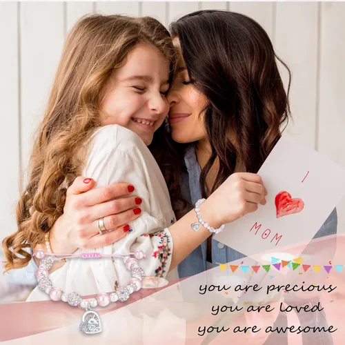 Miniatura 6 de HGDEER Regalos de graduación preescolar de jardín de infantes para niñas pequeñas Pulsera de unicornio para hijanietasobrina Pulsera de perlas