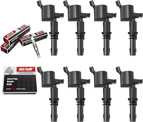 MAS Paquete de 8 bobinas de encendido y bujías iridio 2005-2008 compatibles con Ford Expedition Explorer F150 F250 F350 F550 Super Duty Navigator
