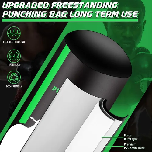 Miniatura 3 de Heavy Punching Bag with Stand Adults Teens,70" Freestanding Boxing Bags Kicking Bag Heavy Bag with Boxing Gloves and Electric Air Pump, Kickboxing