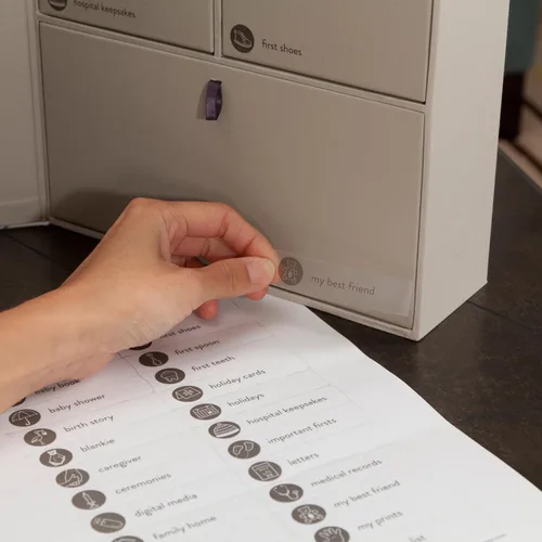 Miniatura 4 de Sistema organizador, caja de recuerdo de bebé, fabricada a mano, Pizarra