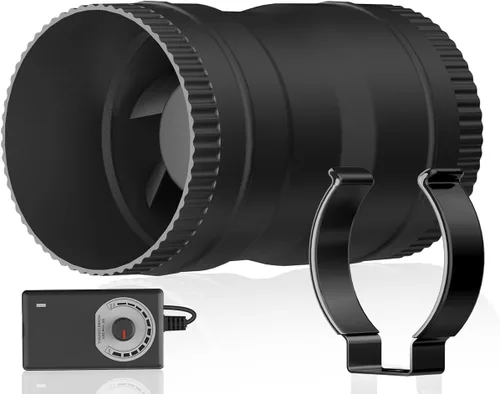 Miniatura 8 de Hon&Guan Ventilador Soplador En Línea de 3 Pulgadas con Controlador de Velocidad 120 CFM con 20W de Potencia Ultra-Baja y Bajo Ruido