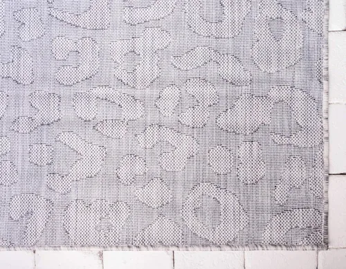 Miniatura 9 de Unique Loom Outdoor Safari Collection Alfombra de área - Leopardo (4 pies 1 pulgada x 6 pies 1 pulgada rectangular, gris claro/gris)