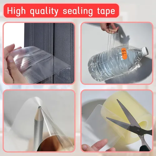 Miniatura 4 de Birllaid Cinta de Sellado Transparente para Ventanas contra el Clima, 3 Pulgadas x 55 Yardas (165 Pies), Cinta de Sellado de Aislamiento para Aire