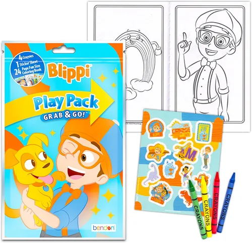 Miniatura 2 de Blippi - Paquete de recuerdos y suministros para fiesta de cumpleaños, 12 paquetes de actividades Blippi para niños, niñas con mini libros