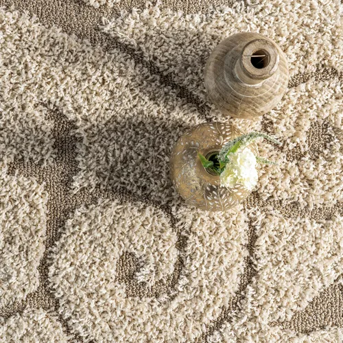 Miniatura 7 de NuLOOM - Alfombra de pelo de Maisha con diseño de remolinos, hecha a máquina, 10 pies x 14 pies, color crema