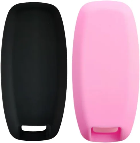 Miniatura 2 de Funda de silicona para llavero sin llave, compatible con Nissan Pathfinder Rogue 2023 2024 - 3 botones (negro + rosa)
