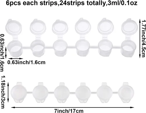 Miniatura 2 de 24 tiras y 144 macetas vacías para pintura acrílica, contenedor de almacenamiento con tapa, suministros para manualidades, aulas, escuelas