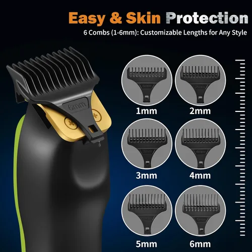 Miniatura 3 de Recortadora de barba para hombres, cortadora de pelo inalámbrica recargable con pantalla LED y diseño colgable, tiempo de funcionamiento de 180