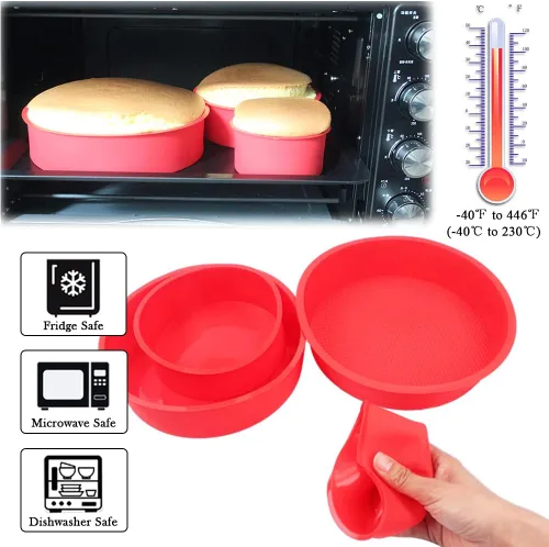 Miniatura 5 de BAKER DEPOT Molde de silicona para hornear, antiadherente, para tartas y pasteles, moldes redondos para tartas de chocolate, arcoíris