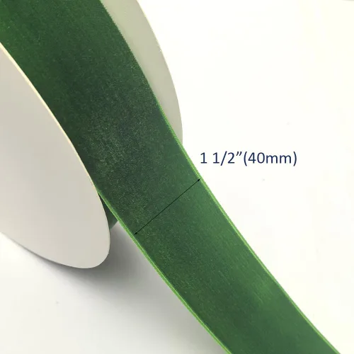Miniatura 2 de Chenkou Craft Lotes de cinta de terciopelo verde de 25 yardas/rollo de 1 1/2 pulgadas a granel de Navidad (verde, 1 1/2 pulgadas)