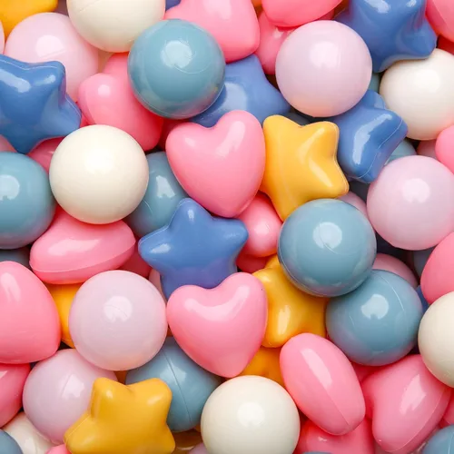 Miniatura 28 de Bolas de hoyo de TRENDPLAY en forma de estrella y corazón para niños pequeños - 50, 100, 200, 500 piezas de bolas de plástico para diversión y juego