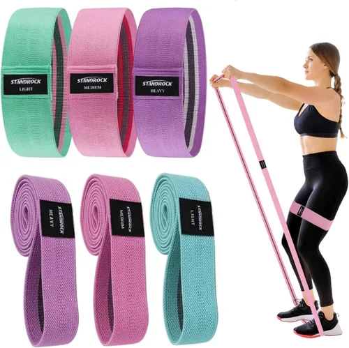 STANDROCK Bandas de resistencia de tela para entrenamiento, bandas de 3 y 4 niveles, bandas de resistencia largas para mujeres y hombres | Bandas