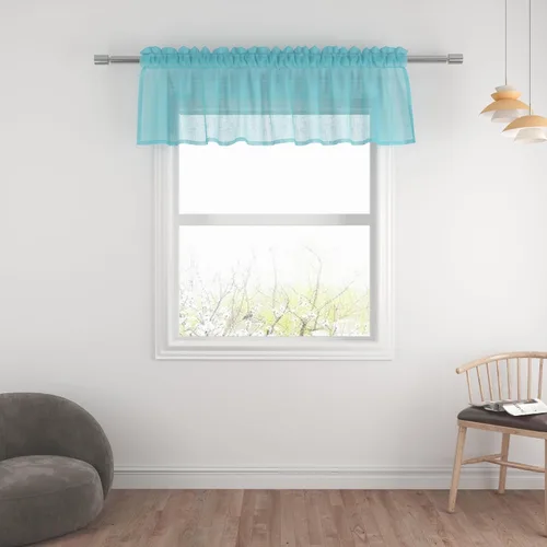 Miniatura 11 de UPOPO Paneles de Cortina Beige Pequeños Cortinas Transparentes de Gasa de 16 Pulgadas de Largo Cortinas de Cocina de Voile con Textura de Lino