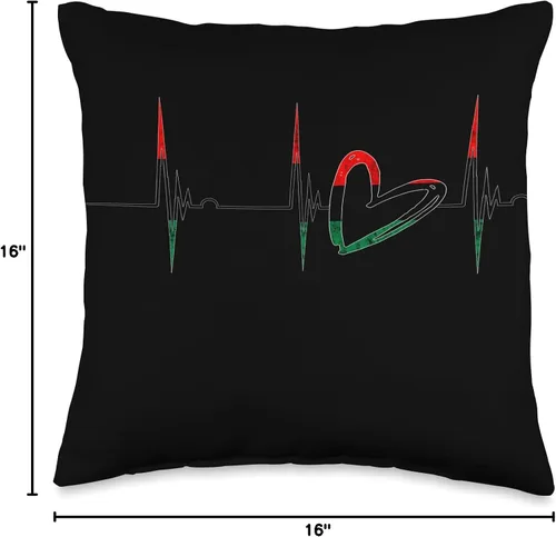 Miniatura 4 de Pan African Pride Black History Pan African UNIA Flag Heartbeat EKG Pulse Black History - Almohada de 16 x 16 pulgadas, multicolor