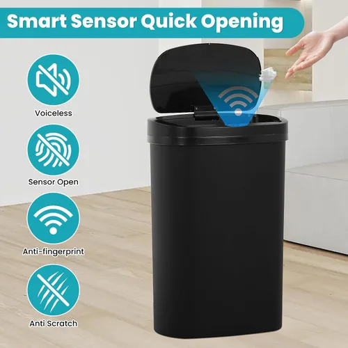 Miniatura 3 de Basurero automático de 13 galones para cocina con tapa, bote de basura sin contacto con sensor de movimiento - higiénico, control de olores
