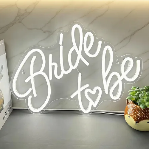 Miniatura 8 de Letrero de neón para futura novia, luces de neón LED blancas USB, luces de neón para boda, luces para despedida de soltera, compromiso, fiesta