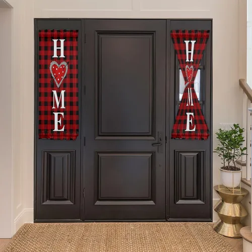 Miniatura 3 de Cortinas de puerta para el día de San Valentín, cortina de ventana para privacidad, bolsillos para barra de cortina, cortina de puerta francesa