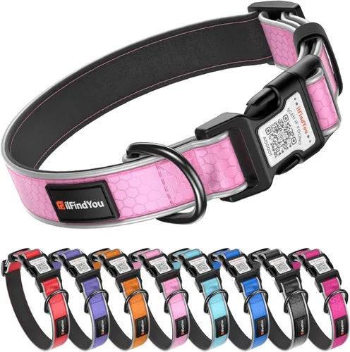 Miniatura 23 de Collar Reflectante para Perro, Collares Personalizados para Perro con Hebilla de Código QR, Collar de Nailon Suave para Mascotas Ajustable para Camo