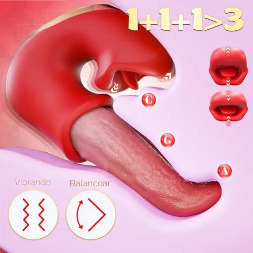 Miniatura 5 de Juguetes sexuales para adultos para mujeres - KERERO vibrador de consolador 3 en 1, juguete sexual de rosa con 10 modos de vibración, oclusión