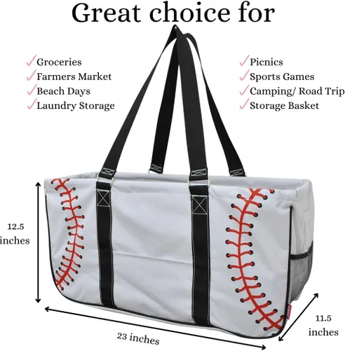 Miniatura 60 de NGIL Bolsa de comestibles reutilizable extra grande plegable de gran tamaño para comestibles, almacenamiento, picnic, playa, Bronco-negro occidental