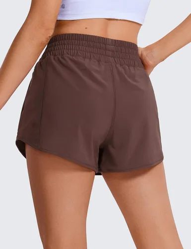 Miniatura 66 de CRZ YOGA Pantalones cortos de correr de cintura alta para mujer de 2.5 pulgadas, forro de malla de secado rápido para entrenamiento deportivo