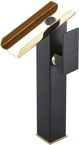Miniatura 10 de Grifo de lavabo de baño dorado de una sola manija de 1 o 3 agujeros de 4 pulgadas, cascada de 4 pulgadas, grifo de baño moderno de latón para lavabo