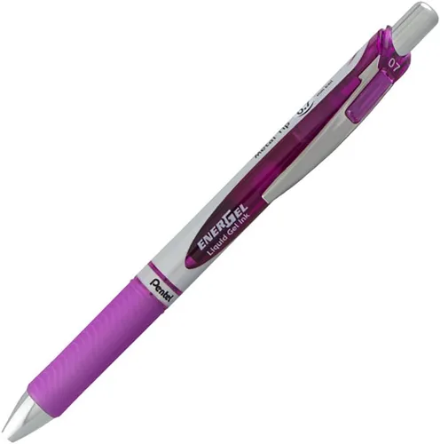 Miniatura 6 de Pentel EnerGel XM BL77 - Bolígrafo retráctil de tinta de gel líquido, 0.028 in, 54% reciclado, color morado, paquete de 3