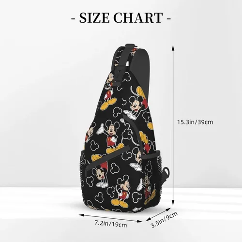 Miniatura 2 de EVWKL Linda mochila cruzada de Mickey Mouse para mujeres y hombres, bolsa de pecho para mujer, bolso de viaje, deportes, senderismo, Negro-2