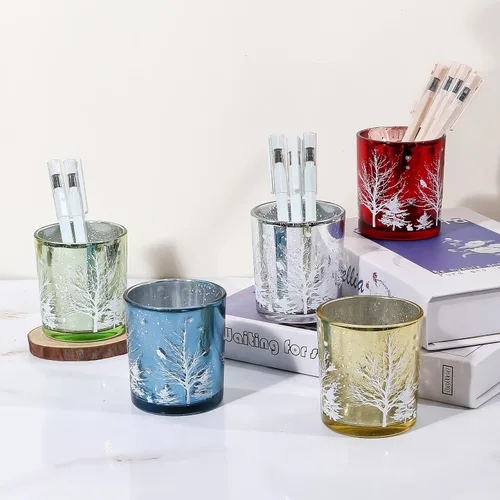 Miniatura 5 de DASITON Organizador de brochas de maquillaje, soporte de almacenamiento de brochas de maquillaje cosméticas de cristal para árbol de Navidad, taza
