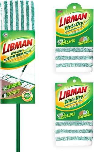 Miniatura 2 de Libman Recambios de mopa de microfibra húmeda y seca, mopa de polvo para suelos de madera dura, mopa de pared, mopa para limpieza de suelos, 3
