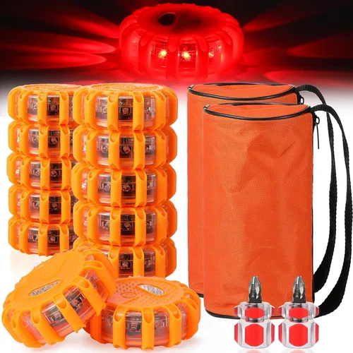 Miniatura 8 de Tallew Paquete de 4 Luces LED de Emergencia en Carretera Intermitentes Kit de Advertencia de Seguridad con Baliza Imán Gancho Vehículo Barco Camión
