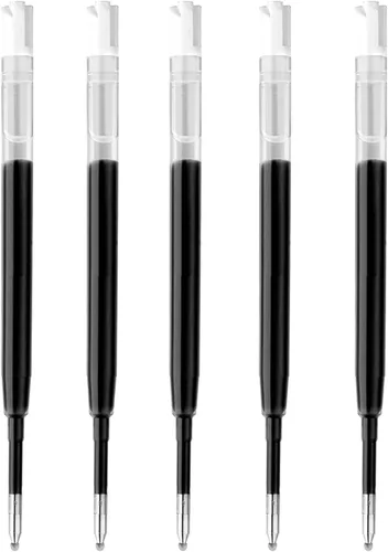 DunBong G2 - Recambios de tinta de gel, para bolígrafos de gel retráctiles, bolígrafos de tinta de gel, punta fina de 0.020 in, paquete de 5 (negro)