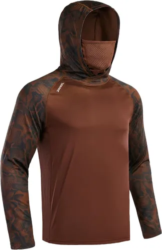 Miniatura 33 de Rodeel - Camisa de pesca para hombre con manga larga, UPF 50+, rendimiento de alto rendimiento para senderismo, con máscara, protección UV