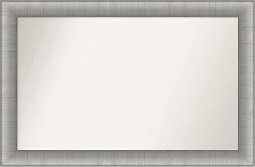 Miniatura 451 de Amanti Art Espejo de baño plateado para sobre fregadero, 28 x 47 pulgadas, espejo rectangular de plata imperial, marco de madera tradicional de gran