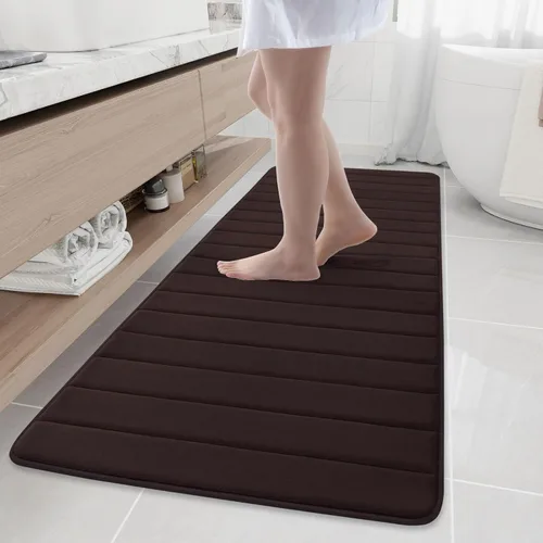 Buganda Tapete de baño de espuma viscoelástica, 70 x 24 pulgadas, ultra suave y antideslizante, absorbente de agua y lavable a máquina, tapete para