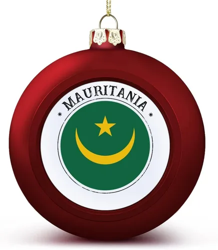 Miniatura 17 de Adorno de bola de Navidad de Marruecos, bandera de Marruecos, bandera de las naciones, adornos colgantes, recuerdo, regalo para árbol de Navidad