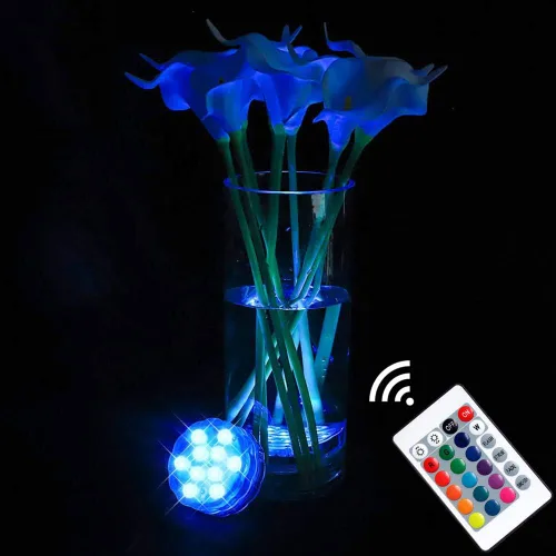 Miniatura 7 de AquaMiracle Luces LED sumergibles con mando a distancia, impermeables, operadas por batería, luces multicolor que cambian de color para jacuzzi