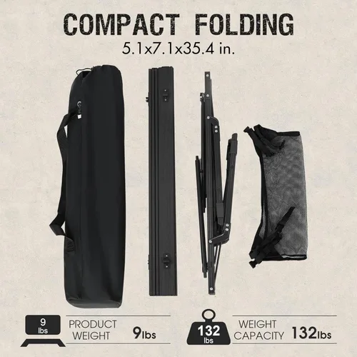 Miniatura 9 de PORTAL Mesa de camping plegable portátil con patas ajustables, mesa plegable de aluminio mesa enrollable con bolsa de transporte para exteriores