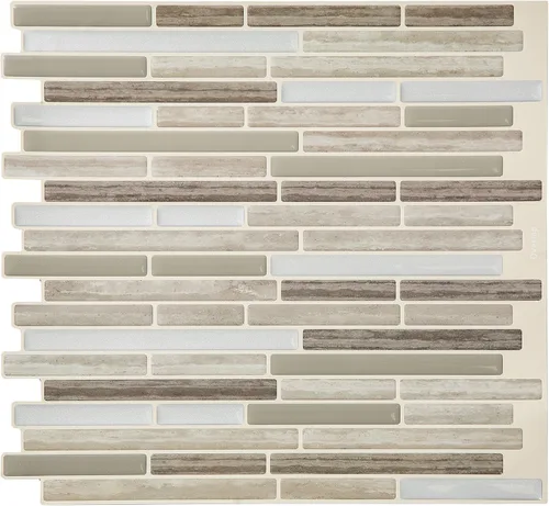Miniatura 8 de Tack Tile Pelar y pegar protector contra salpicaduras de vinilo (mosaico mixto gris)