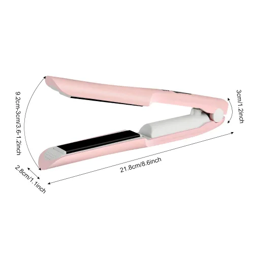 Miniatura 8 de Mini alisador de pelo inalámbrico portátil de viaje, rizador plano 2 en 1, de cerámica, recargable por USB, plancha plana inalámbrica