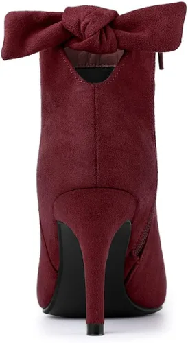 Miniatura 3 de Allegra K Botines de tacón de aguja con punta puntiaguda para mujer