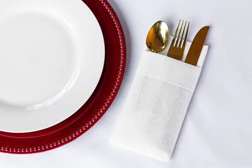 Miniatura 7 de Servilletas de bolsillo American Homesttead, paquete de 50 unidades, 15.75 x 15.75 pulgadas, papel de lino con tacto airlaid, plegadas con bolsillo