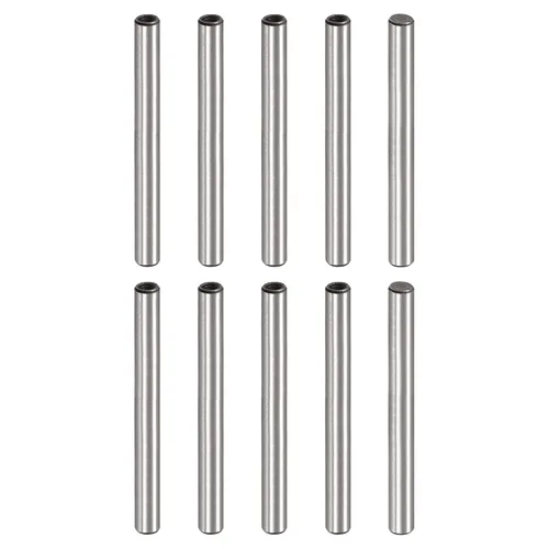 Miniatura 18 de uxcell Pasador de rosca interna M3 10 unids 0.157x0.630 in biselado plano acero al carbono cilíndrico pin cama estantería dispositivos metálicos