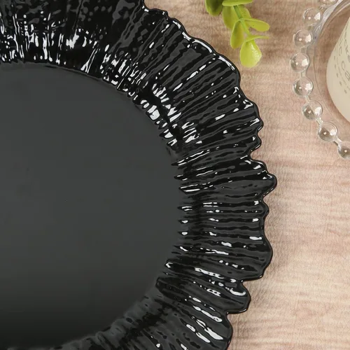 Miniatura 5 de Efavormart - Juego de 20 platos de plástico con diseño de arrecife negro, platos de fiesta de postre y aperitivo de 7 pulgadas, elegante vajilla