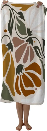 Toalla de playa abstracta bohemia floral, toallas de playa vintage bohemias, regalos para mujeres, hombres y adultos, toallas de baño retro bohemias