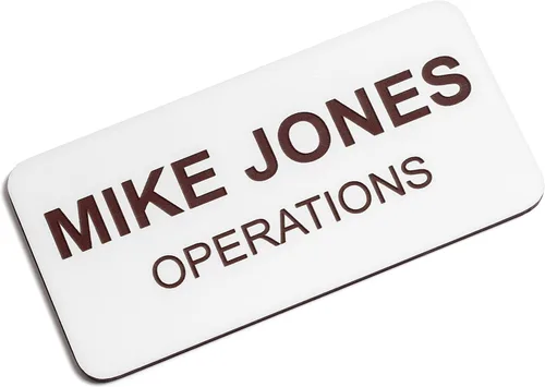 Miniatura 19 de Insignias de identificación con nombre grabadas personalizadas: identificación personalizada con pin o respaldo magnético, 1 pulgada x 3 pulgadas